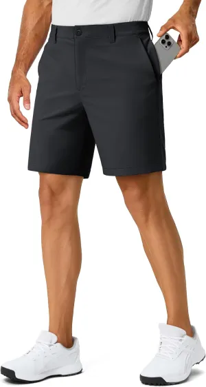 TACVASEN Men's 7" Golf Casual Shorts with 6 Pockets Stretch Lightweight Dress Work Short Flat Front Quick Dry for Summer