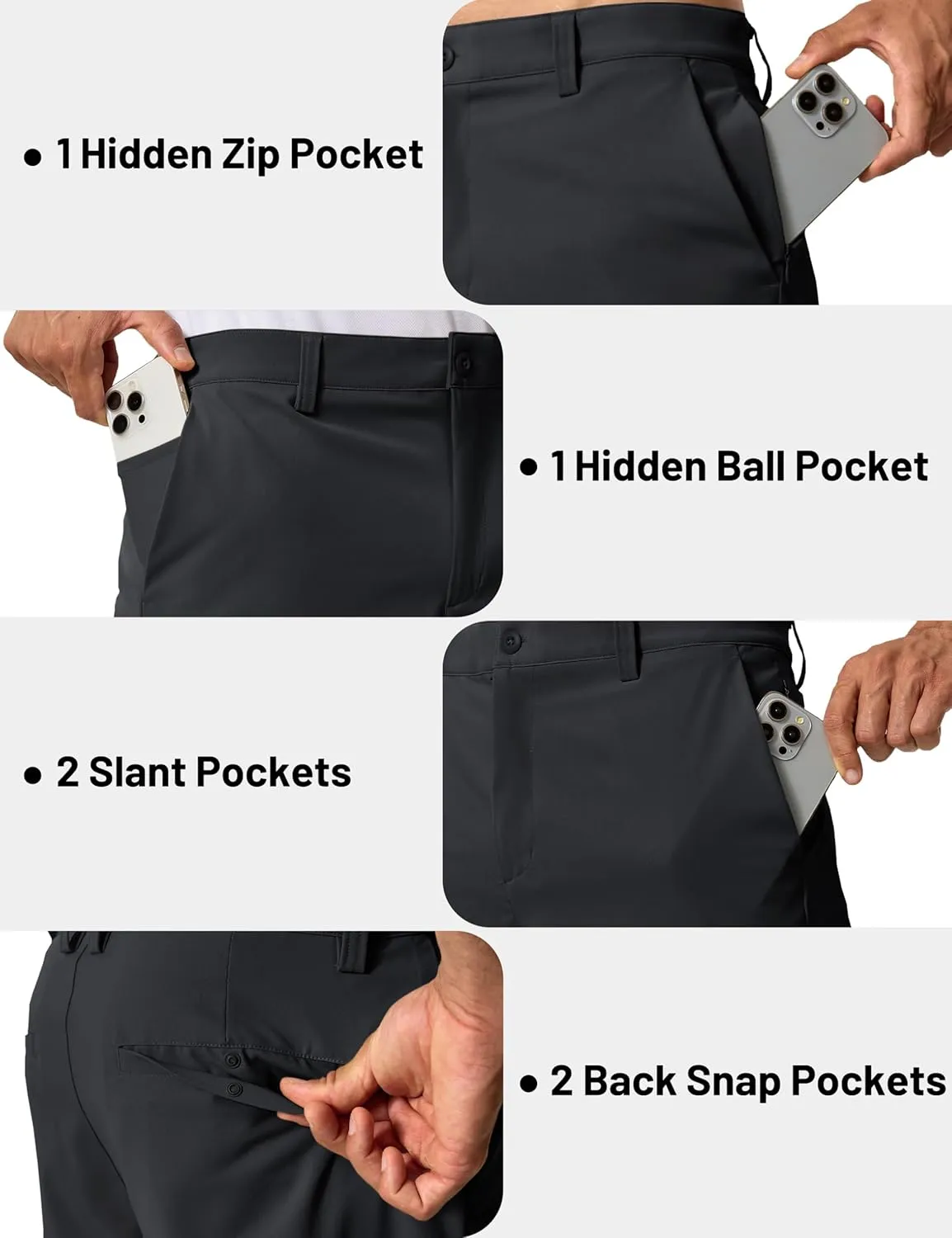 TACVASEN Men's 7" Golf Casual Shorts with 6 Pockets Stretch Lightweight Dress Work Short Flat Front Quick Dry for Summer