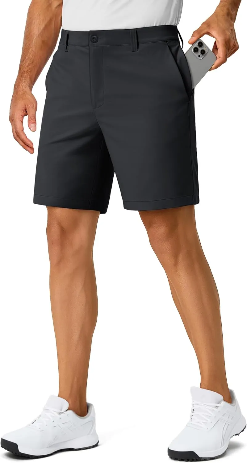 TACVASEN Men's 7" Golf Casual Shorts with 6 Pockets Stretch Lightweight Dress Work Short Flat Front Quick Dry for Summer