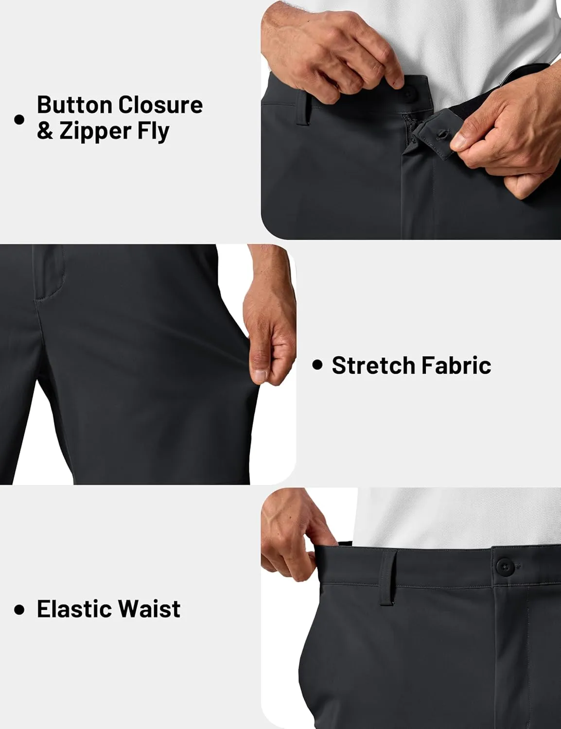 TACVASEN Men's 7" Golf Casual Shorts with 6 Pockets Stretch Lightweight Dress Work Short Flat Front Quick Dry for Summer