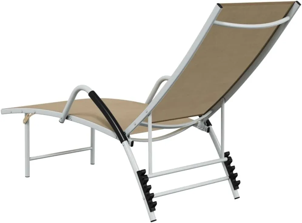 Tanning Chairs for Outside,Foldable Pool Chair,Sun Lounger Textilene and Aluminum CreamIdeal for Garden, Patio, Camping