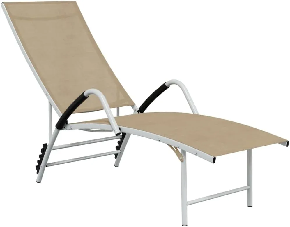 Tanning Chairs for Outside,Foldable Pool Chair,Sun Lounger Textilene and Aluminum CreamIdeal for Garden, Patio, Camping