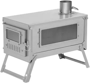 Titanium Alloy Folding Tent Stove Wood Burning for Outdoor Backpacking Camping,Wood