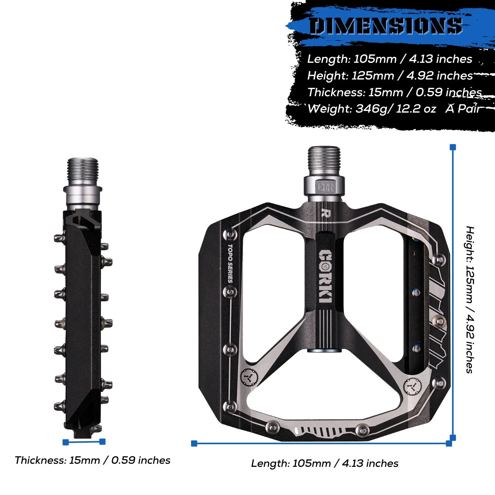 TOPO Extra Large Flat Platform Mountain Bike Pedals
