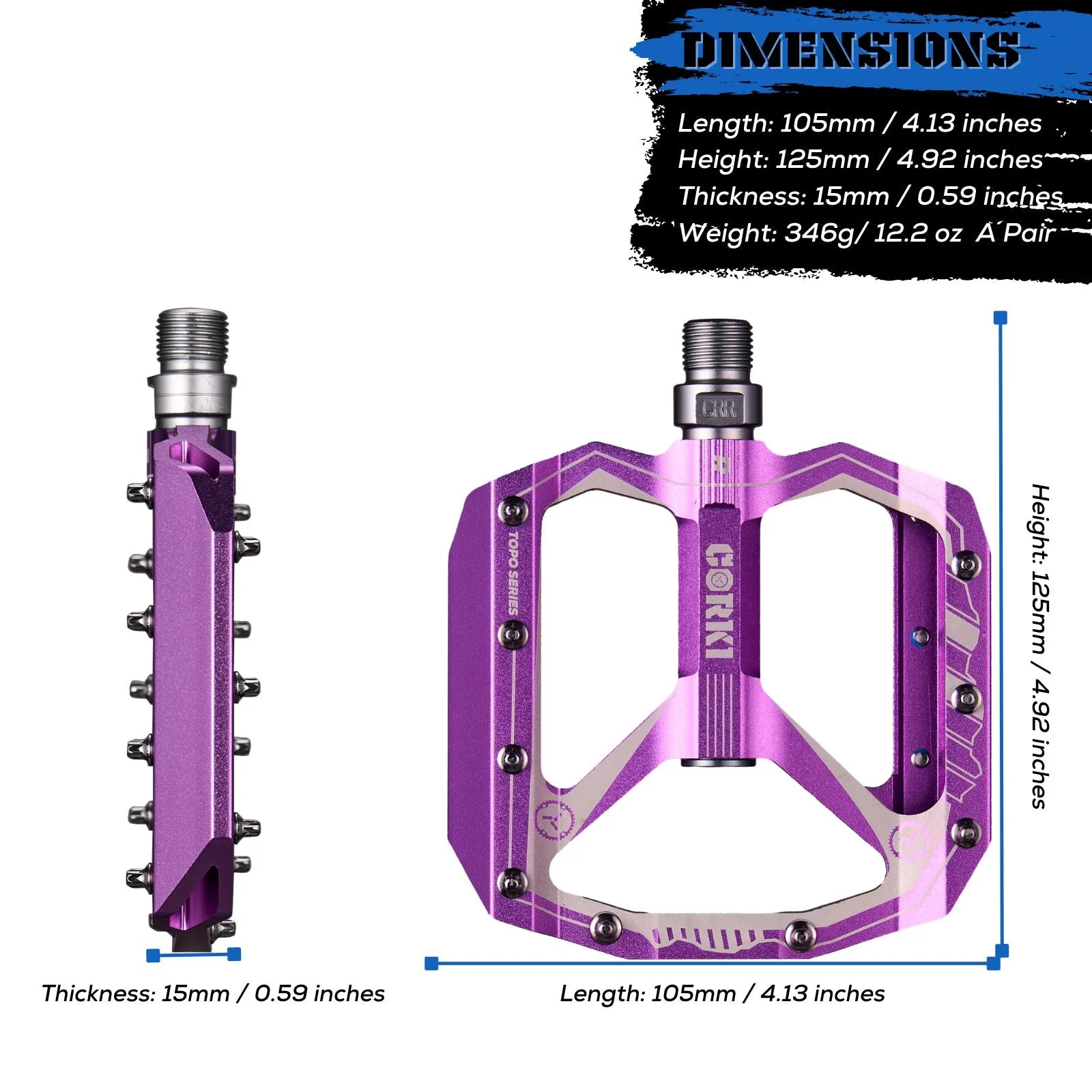 TOPO Extra Large Flat Platform Mountain Bike Pedals