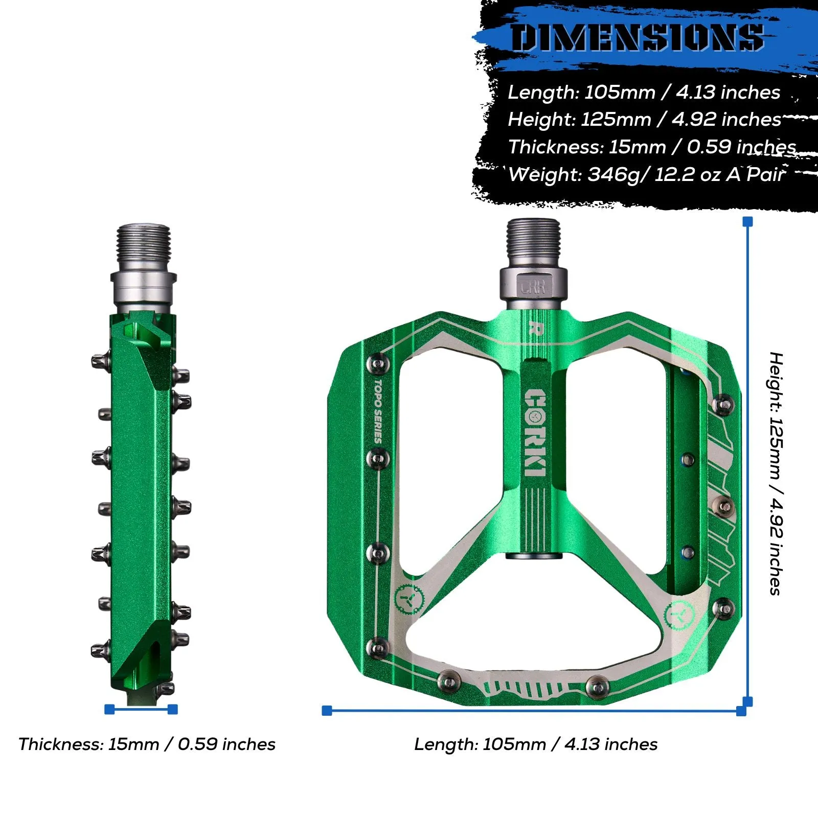 TOPO Extra Large Flat Platform Mountain Bike Pedals
