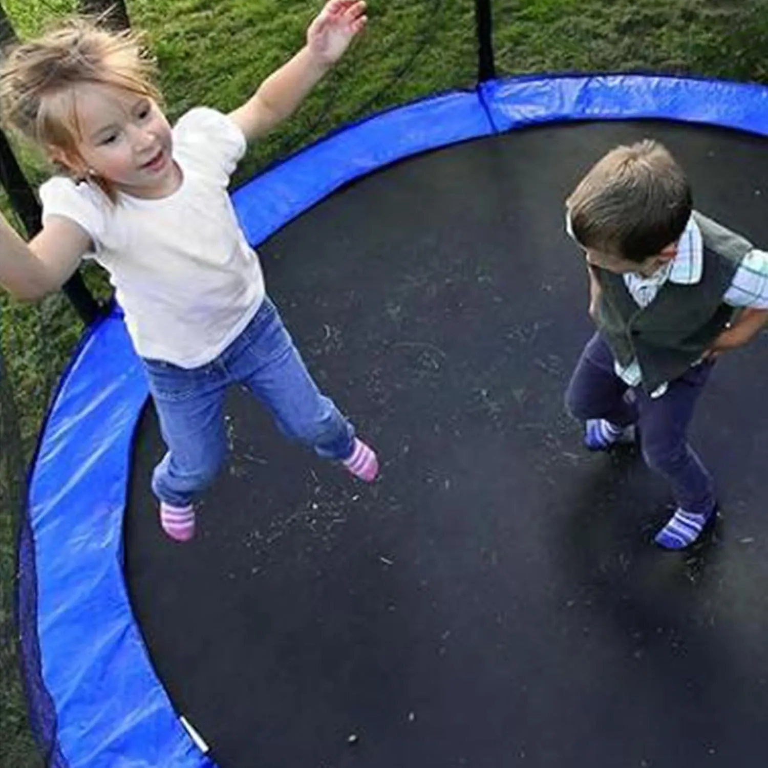Trampoline Pad Replacement, Trampoline Pad 8ft 10ft 12ft 13ft 14ft Trampoline Spring Cover, UV Resistant Protector Mat, Round Spring Cover, Tear-Resistant Edge Protection(Blue,13ft)