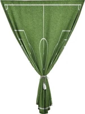 Travel Windows Blackout Curtain, Teen Room Curtain Shades, Soccer Field Grass Motif Stadium Sports Area Print Adjustable Temporary Blackout Shades,47W x63L Inches,, for Bathroom Living Room Bedroom
