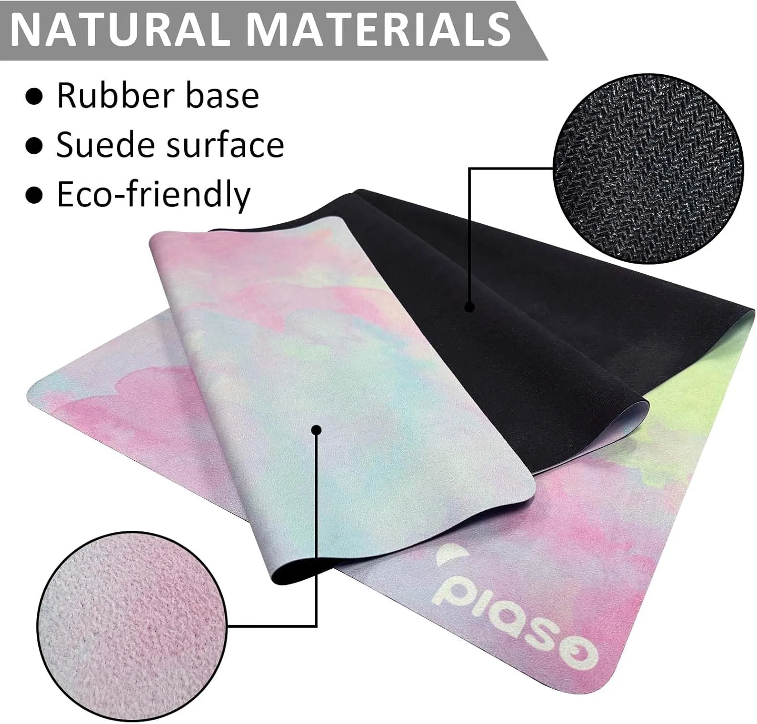 Travel Yoga Mat Non Slip, Pilates Fitness Mats, Eco Friendly 1.5mm Thick Yoga Mats for Women, Exercise Mats With Carry Bag