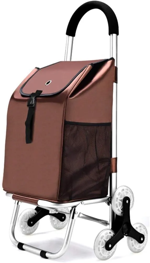 Trolleys,Aluminum Alloy Lightweight Foldable Travel Groceries Shopping Case Waterproof Market Wheeled Shopping Cart Bag Large Capacity