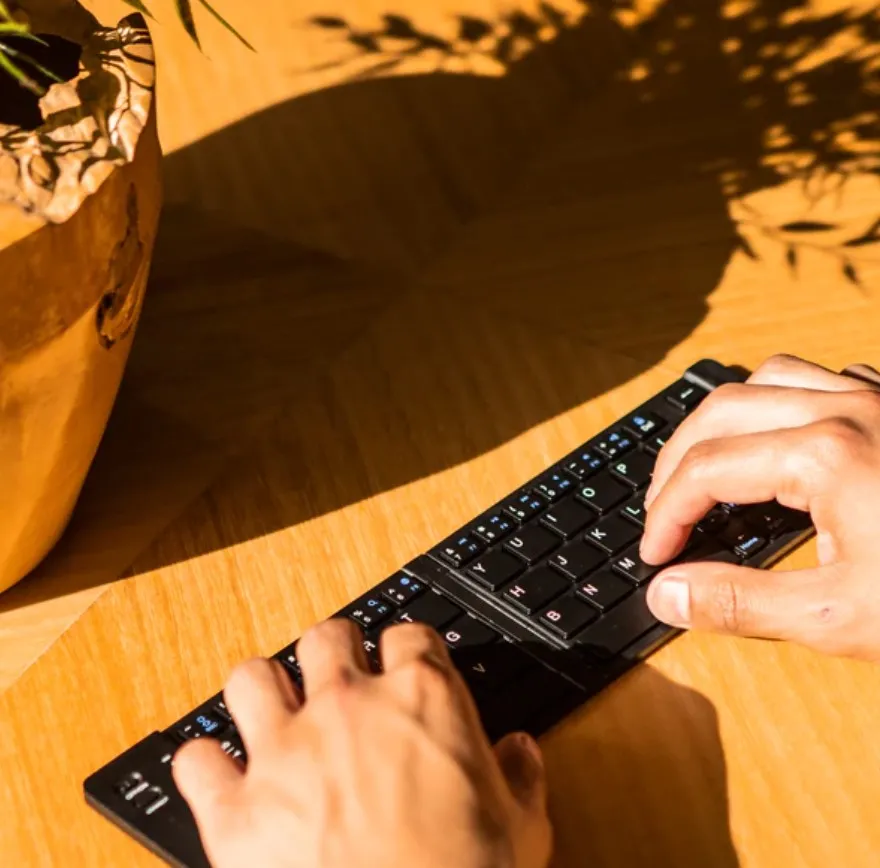 TYPE Matte Black Foldable Wireless Keyboard