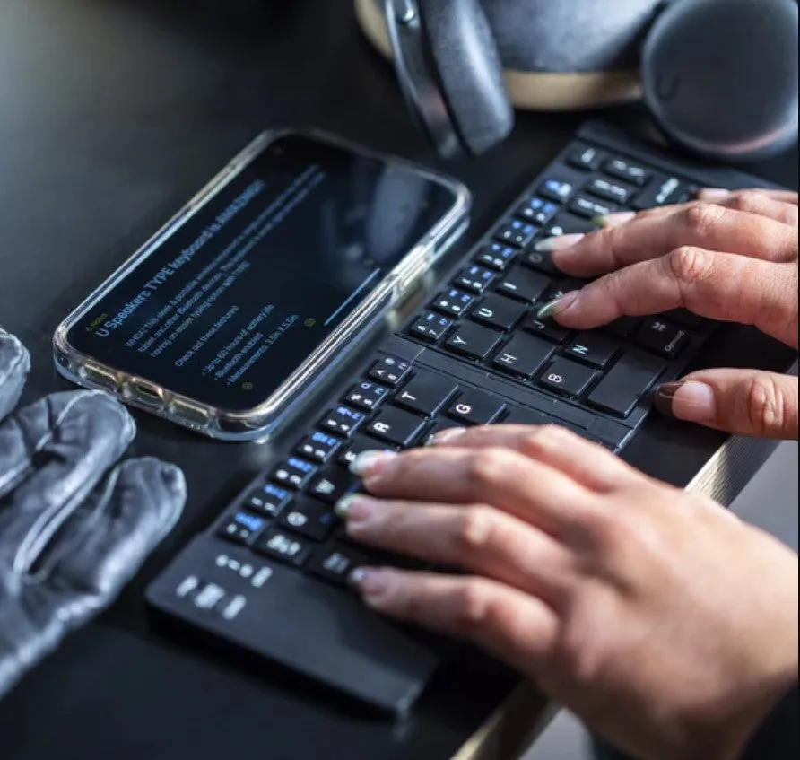 TYPE Matte Black Foldable Wireless Keyboard