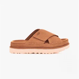 UGG GOLDENSTAR Womens Cross Slide Sandals Chestnut
