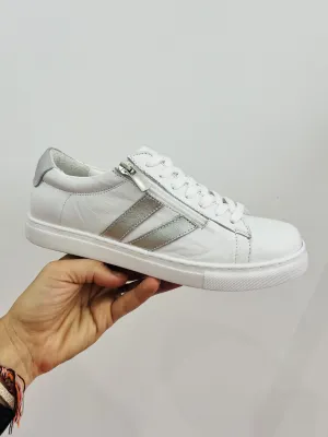 ULTIMATE LEATHER TRAINER || WHITE/SILVER