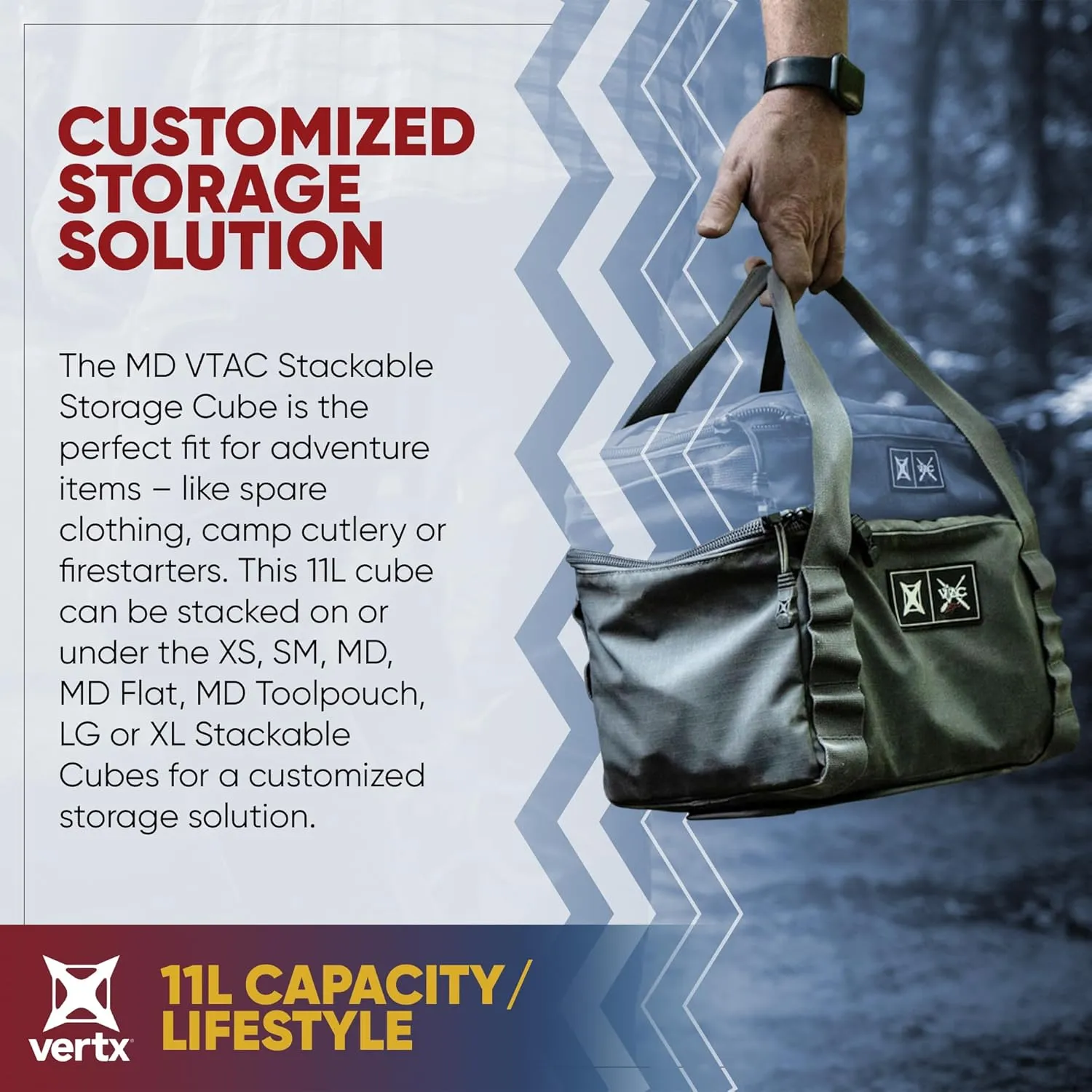 Vertx VTAC Stackable Storage Cube, Car Tactical Gear Carry Bag Organizer, Ammo, Mag, EDC Storage Travel Carrying Containers
