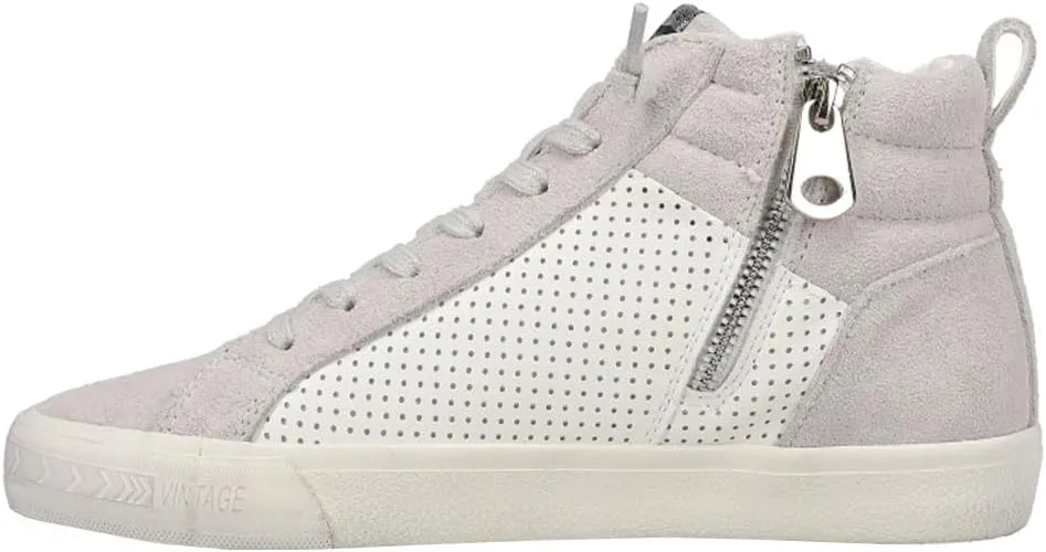 Vintage Havana Womens Lester Perforated High Slip On Sneakers Shoes Casual - Grey
