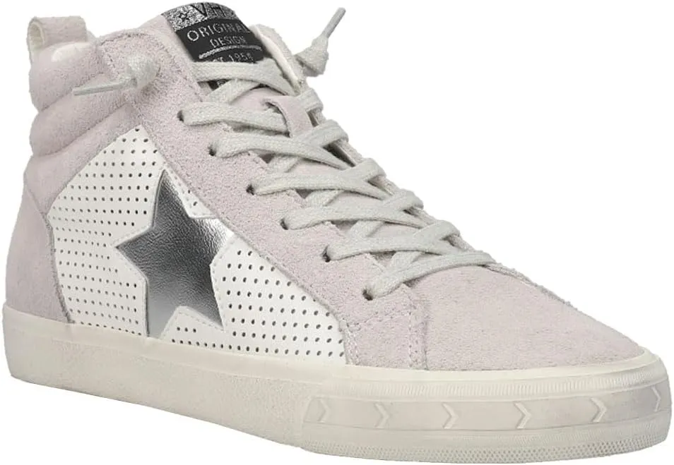 Vintage Havana Womens Lester Perforated High Slip On Sneakers Shoes Casual - Grey