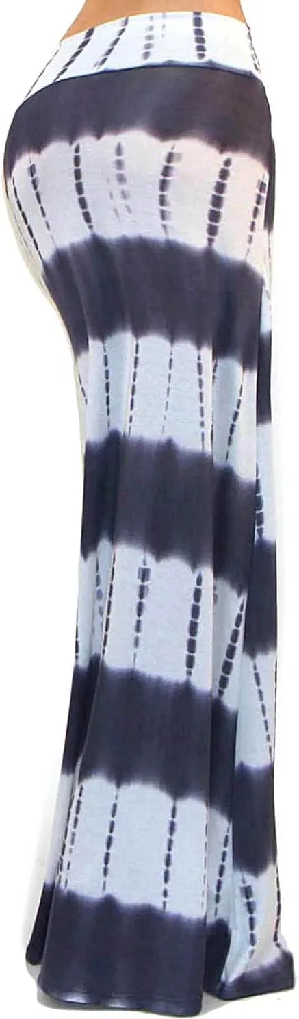 Vivicastle Women's USA Colorful Printed Fold Over Waist Long Maxi Skirt