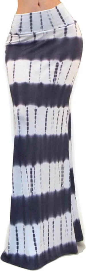 Vivicastle Women's USA Colorful Printed Fold Over Waist Long Maxi Skirt