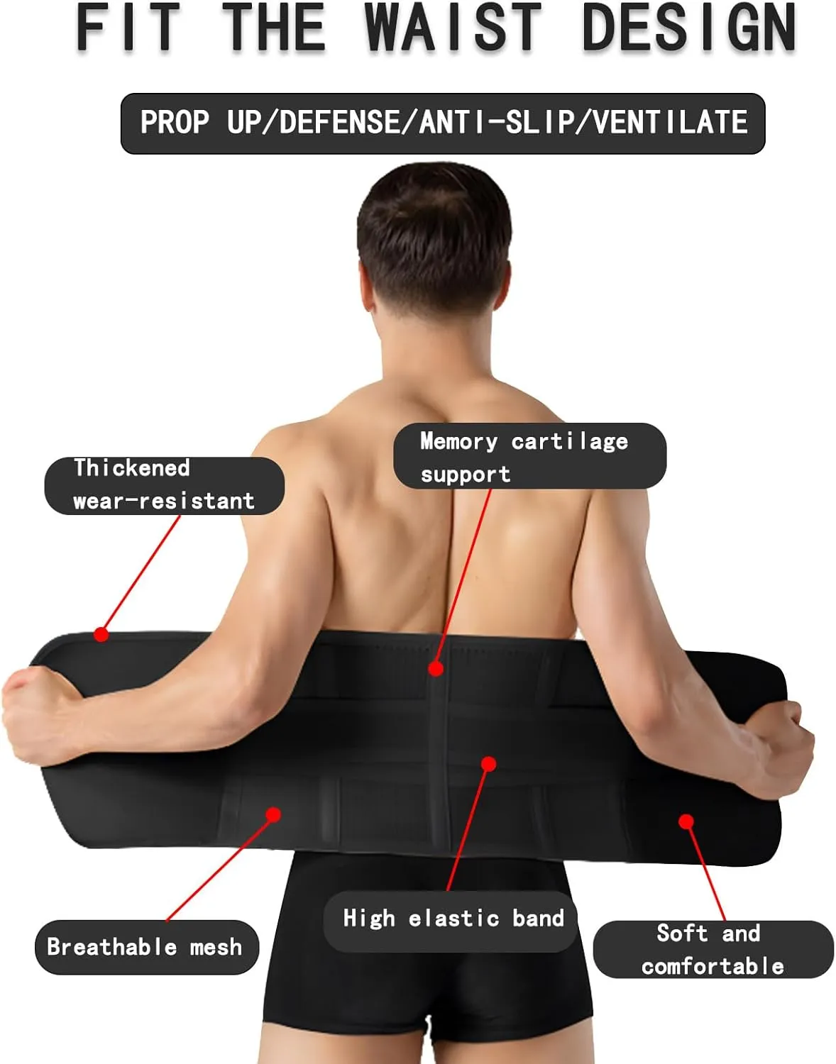 Waist Trainer for Men Abdominal Binder Back Support Belt Waist Trainer for Belly Belt Fat Trimmer Sweat Sweet Men's Band