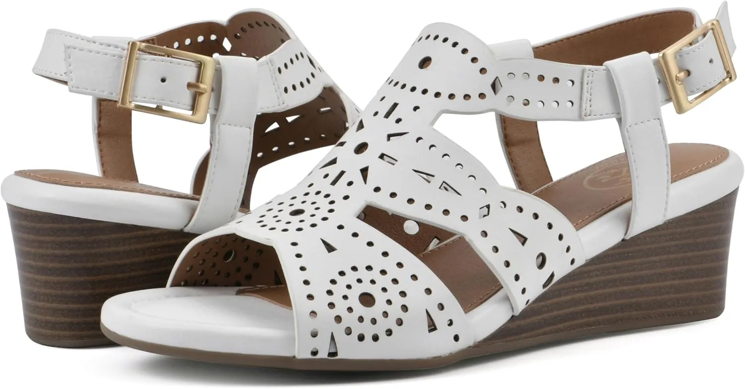 WHITE MOUNTAIN Women's Brush Up Wedge Sandal