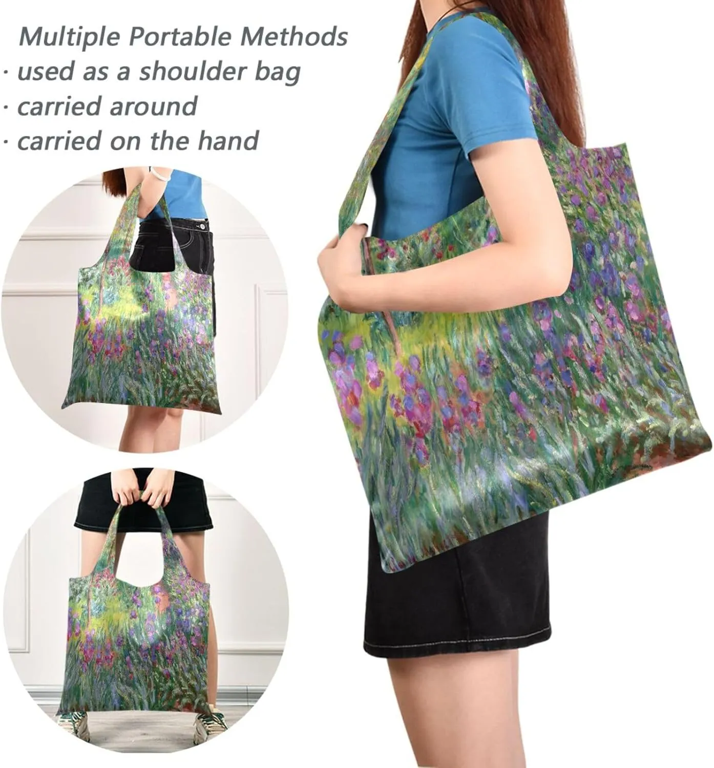 WIHVE Reusable Grocery Bag Foldable Shopping Tote Bag with Storage Pouch