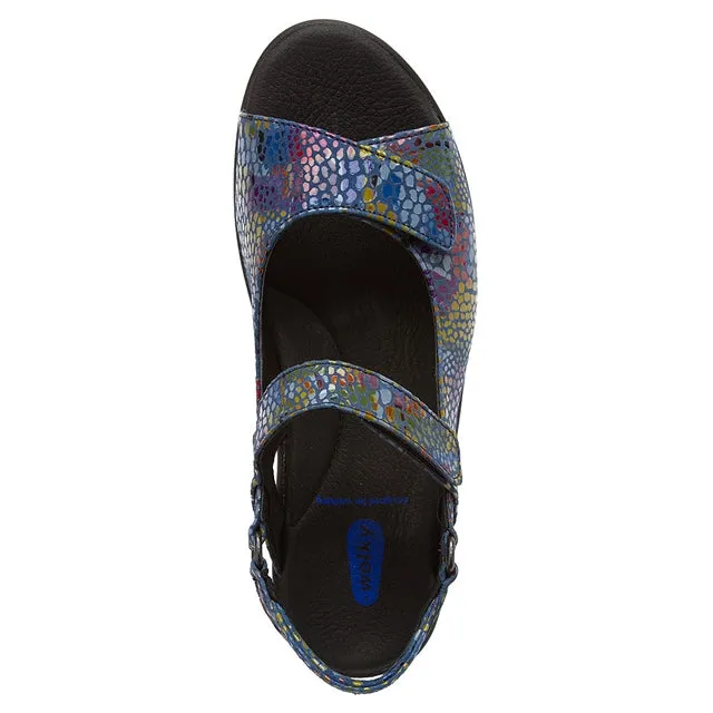 Wolky Pichu Sandal Jeans Blue Multi Color Fantasy (Women's)