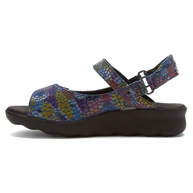 Wolky Pichu Sandal Jeans Blue Multi Color Fantasy (Women's)