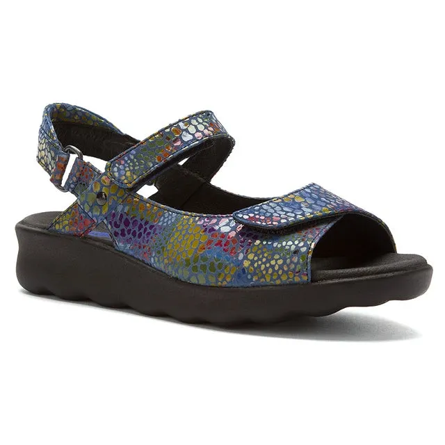 Wolky Pichu Sandal Jeans Blue Multi Color Fantasy (Women's)