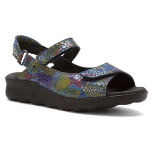 Wolky Pichu Sandal Jeans Blue Multi Color Fantasy (Women's)
