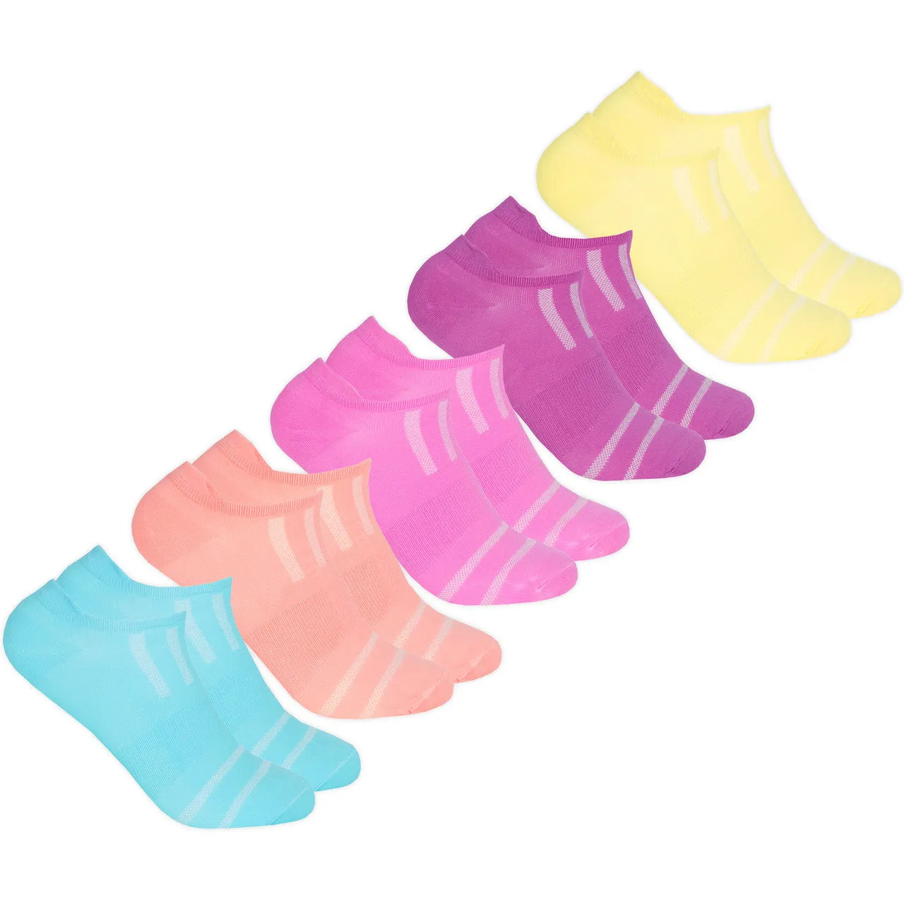Womens 5 Pairs Trainer Liner Low Cut Ankle Socks