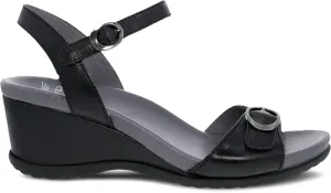 Women's Arielle Wedge Sandal In Black Glazed