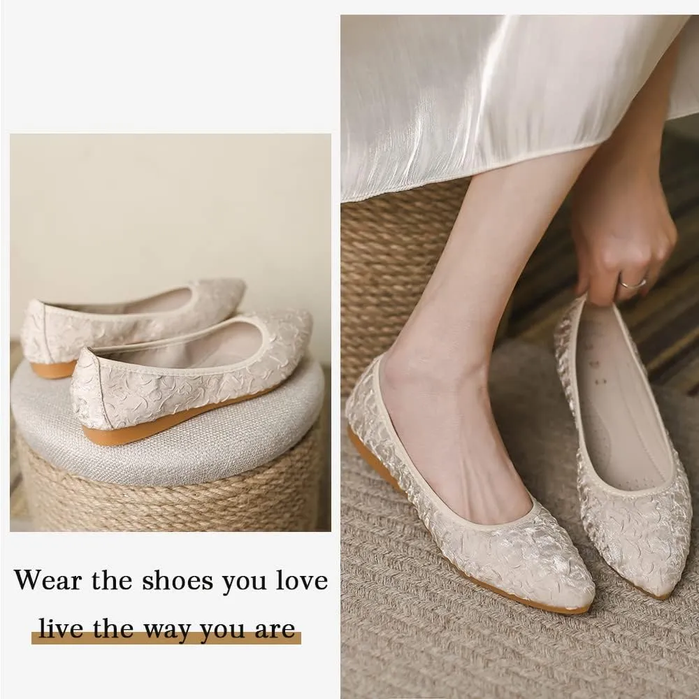 Women's Ballet Flats Foldable Casual Sparkly Rhinestone Wedding Comfort Slip on Walking Flat Shoes Ballerina Shoes