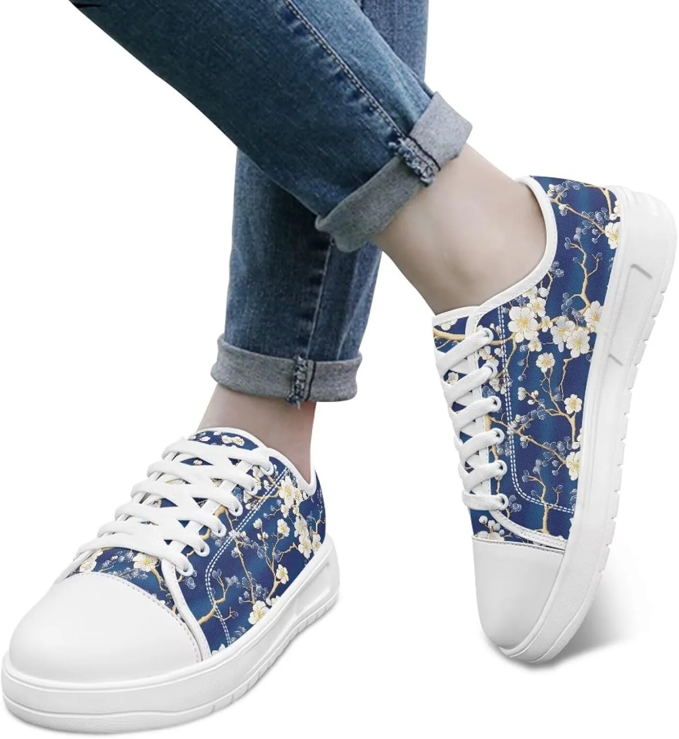 Womens Casual Sneakers Flower Shoes for Women Lightweight & Comfort Canvas Shoes