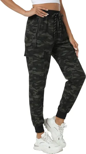 Women's Joggers with Pockets Lightweight - Water Resistant Cargo Athletic Pants for Hiking Running Camping Travel