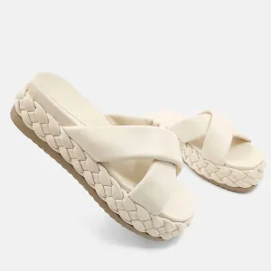 Women's Kimora Braided Platform Sandal In Cream