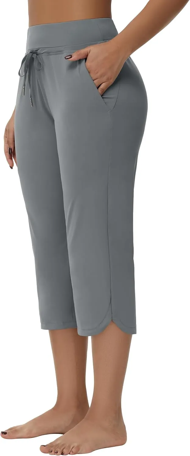 Women's Swim Capris Long Shorts Quick Dry UPF 50  Lightweight 2025 Swimming Pants with Zipper Pockets