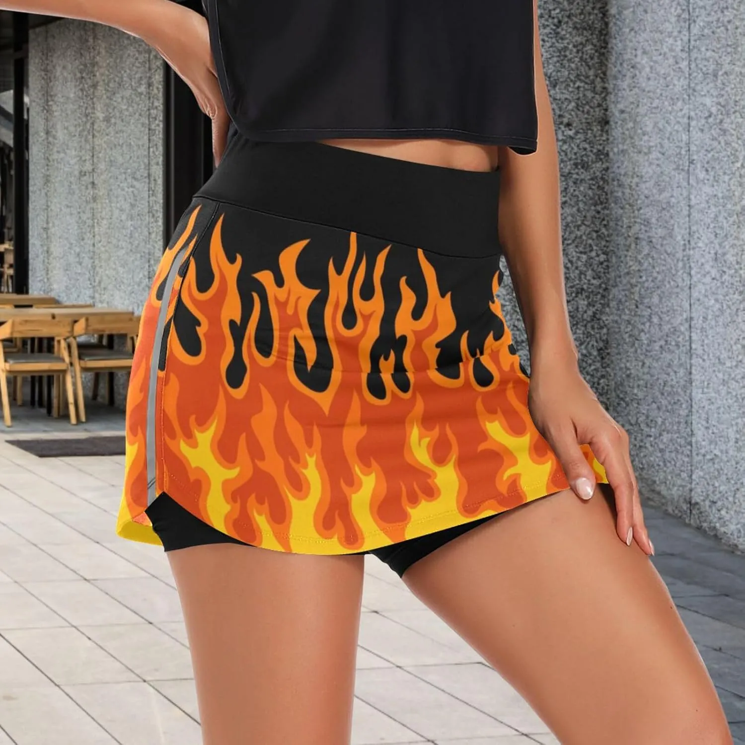 Women's Tennis Skirt Inner Shorts Lightweight Golf Casual Sports Skirt with Pockets