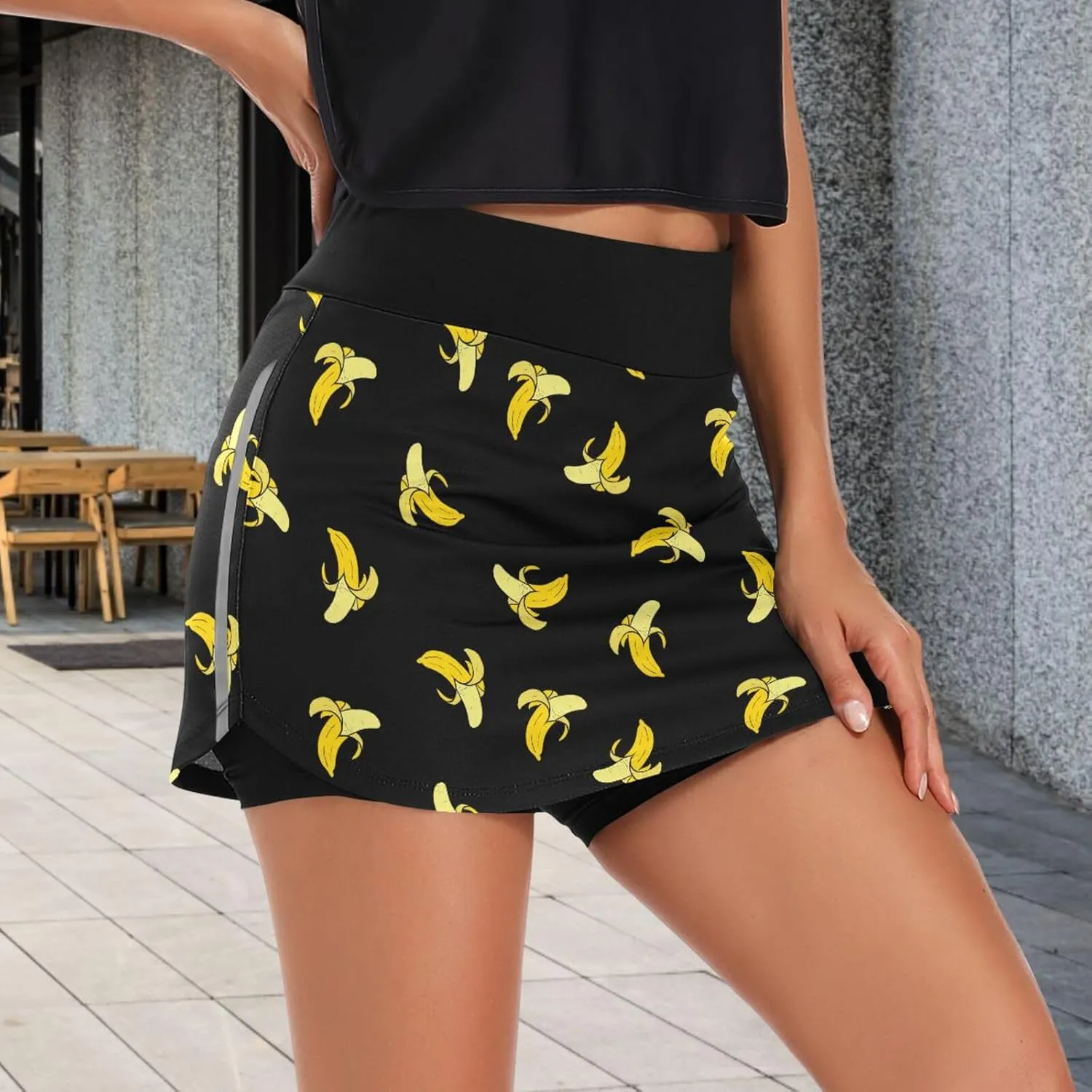Women's Tennis Skirt Inner Shorts Lightweight Golf Casual Sports Skirt with Pockets