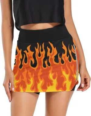 Women's Tennis Skirt Inner Shorts Lightweight Golf Casual Sports Skirt with Pockets