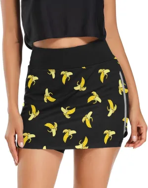Women's Tennis Skirt Inner Shorts Lightweight Golf Casual Sports Skirt with Pockets