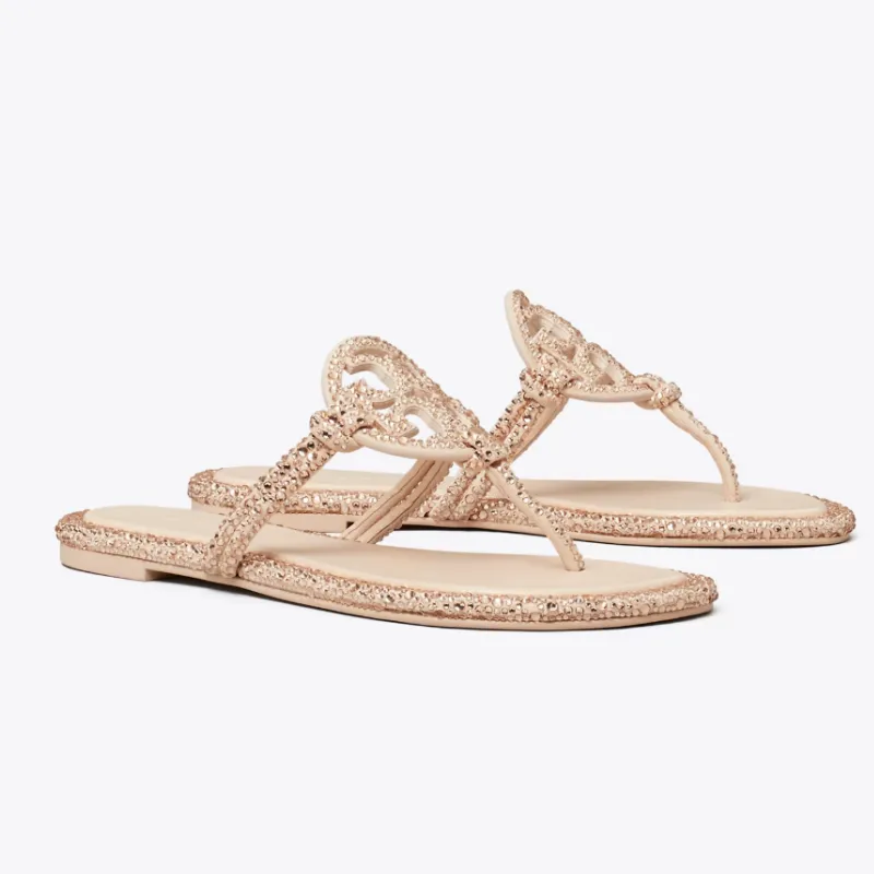 Womens | Tory Burch Miller Pavé Knotted Sandals Rose Silk