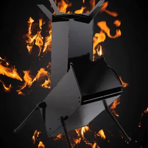 Wood Stove，Camping Rocket Stove by with Free Carrying Bag - A Portable Wood Burning Camping Stove with Large Fuel Chamber Best for Outdoor Cooking, Camping, Picnic