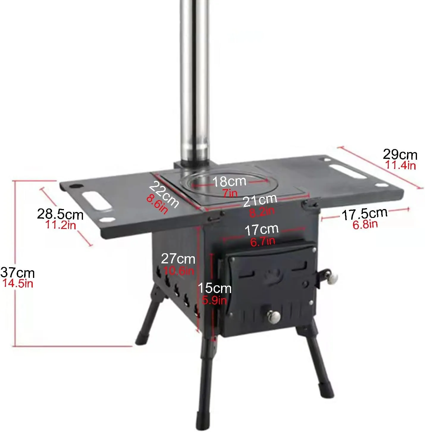 Wood Stove,Wood Burning Stove Portable Foldable,Tent Camping Stainless Steel, Small Heating Burner Stove/Sier/21Cm