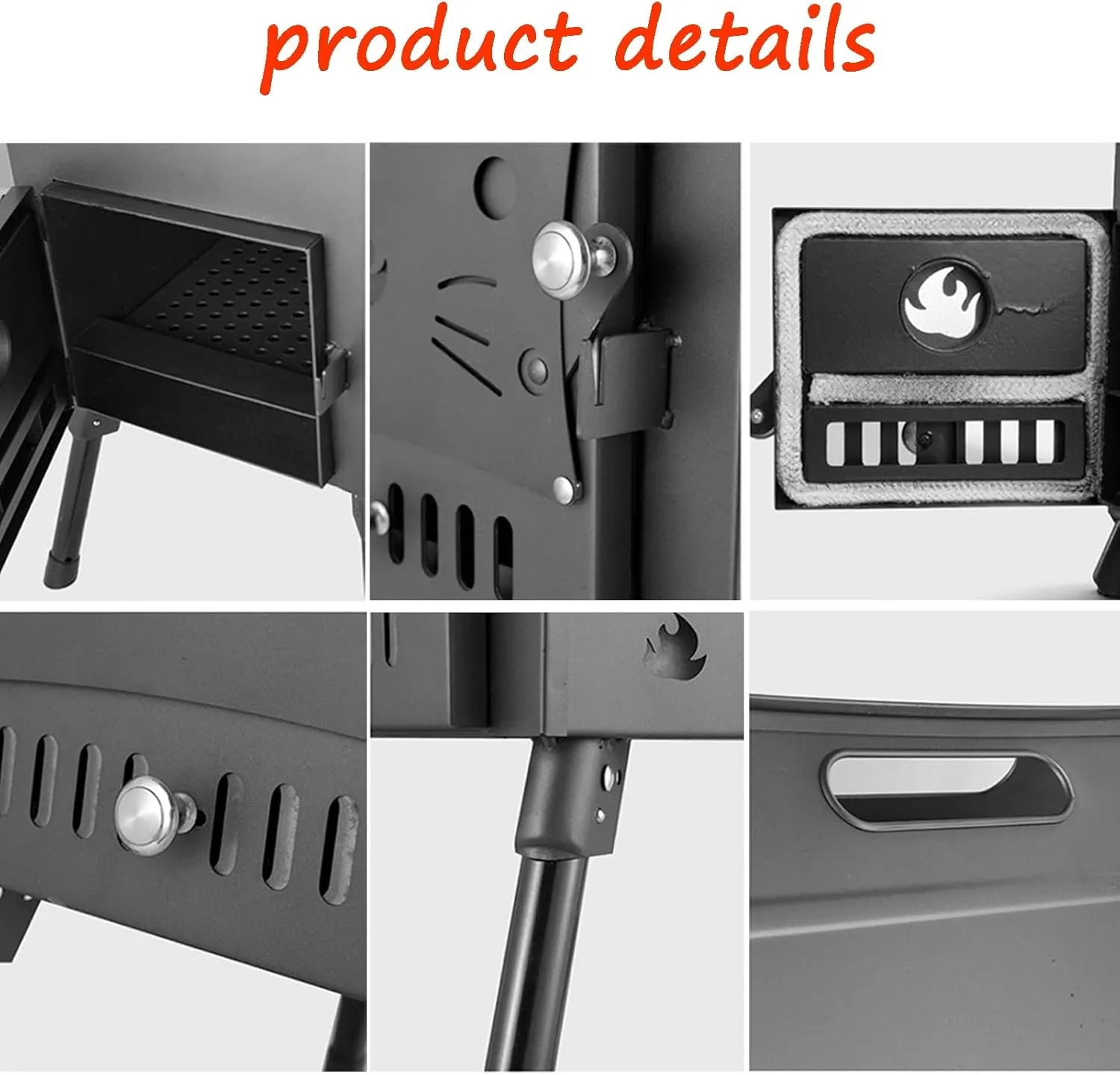 Wood Stove,Wood Burning Stove Portable Foldable,Tent Camping Stainless Steel, Small Heating Burner Stove/Sier/21Cm
