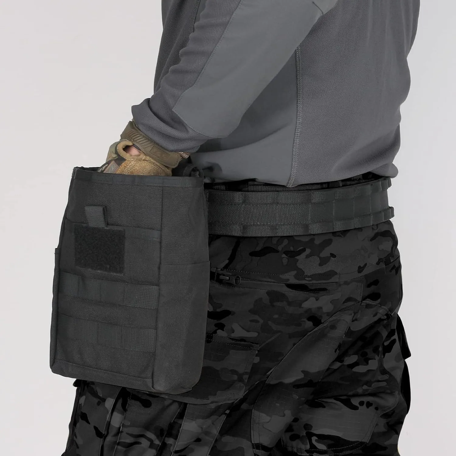 WYNEX Molle Dump Pouch, Tactical Dump Pouch Foldable Mag Dump Pouch Magazine Utility Roll Up Wiast Bag Drawstring for Belt Pack Accessories