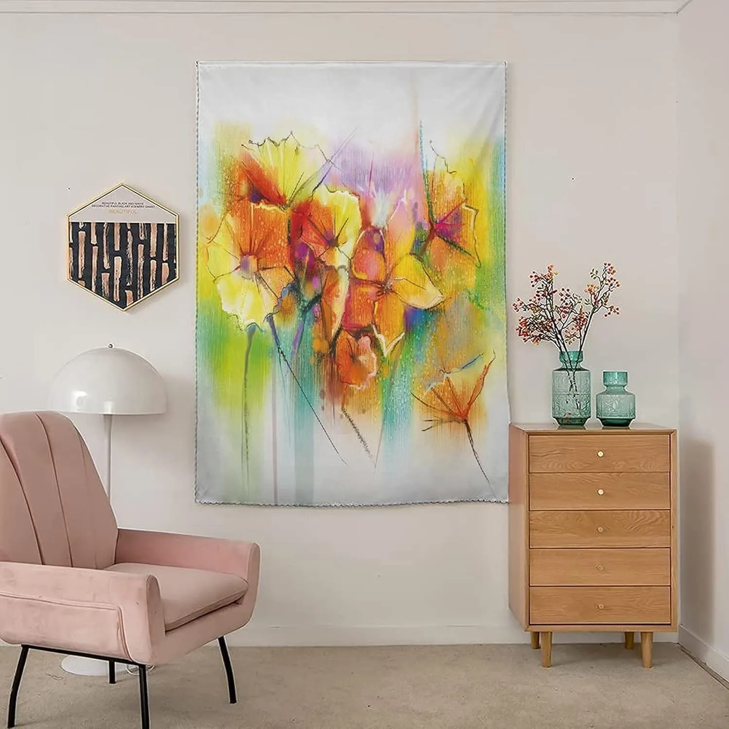 XISUNYA Travel Windows Blackout Curtain, Flower Curtain Shades, Vibrant Colored Autumn Bouquet Daffodil Print Adjustable Temporary Blackout Shades,26W x40L Inch, for Bathroom Living Room Bedroom