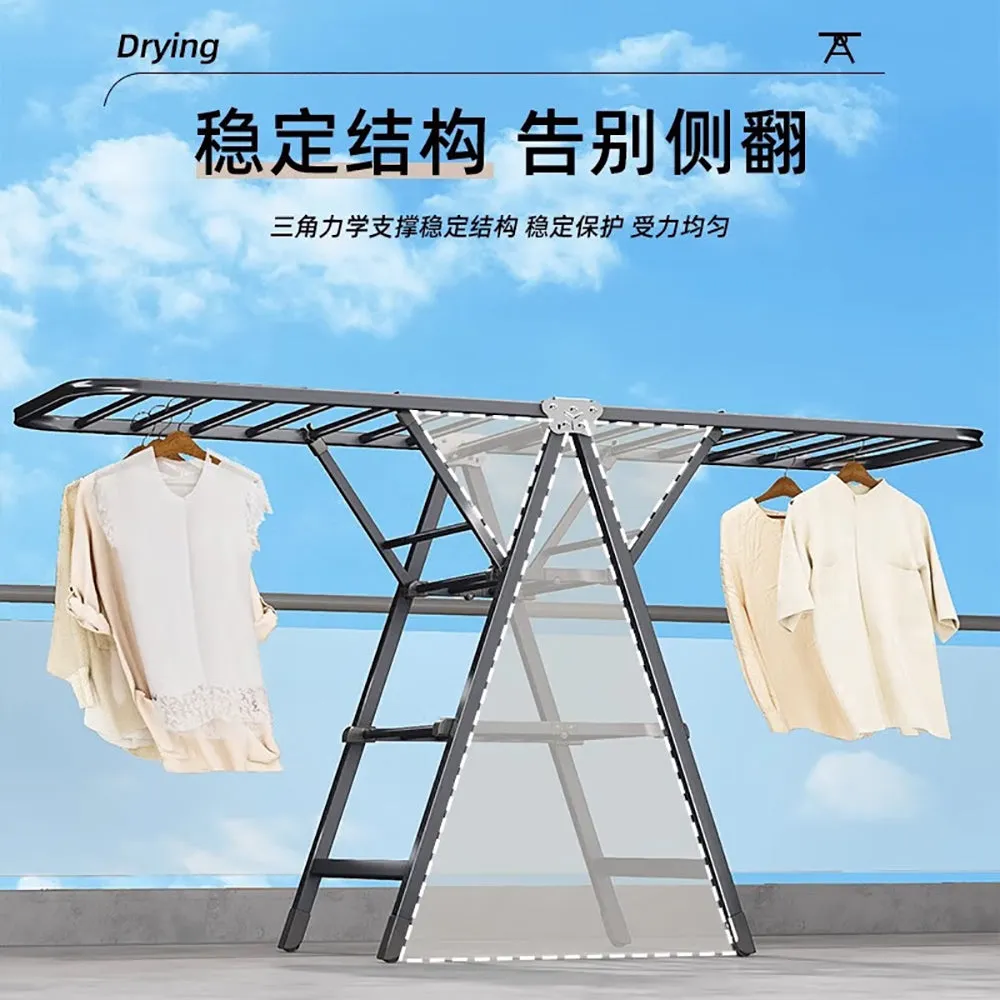 Youqin Foldable Clothes Drying Rack, Gun Grey, 1.8m, Three-Tier