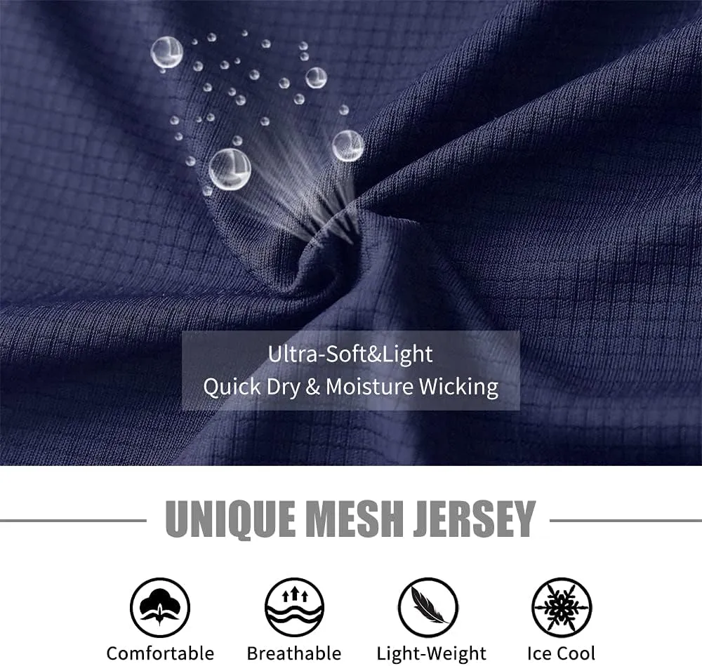 Zengjo Men's Workout Shirts Lightweight Sun Protection SPF Quick Dry T-Shirts Fishing Hiking Running
